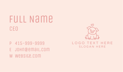 Baby Pig Heart Business Card Image Preview