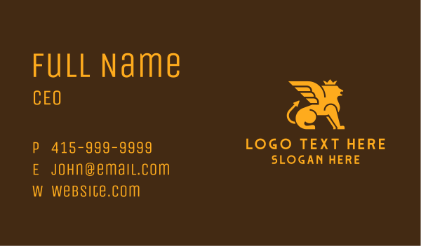 Golden Lion Griffin  Business Card Design Image Preview