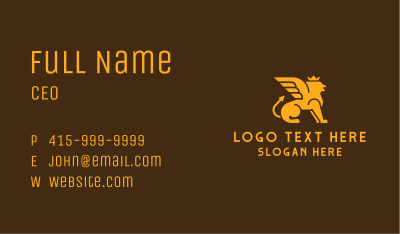 Golden Lion Griffin  Business Card Image Preview