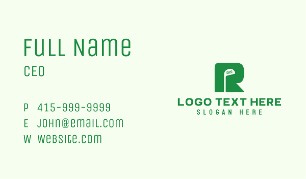 Green Golf Club Letter R Business Card Design Image Preview