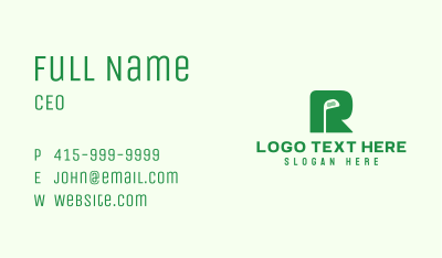 Green Golf Club Letter R Business Card Image Preview