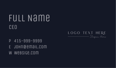 Elegant Brand Wordmark Business Card Image Preview