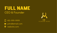 Golden Ribbon Letter M Business Card Image Preview