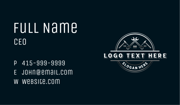 Wrench Hammer Steelwork Business Card Design Image Preview