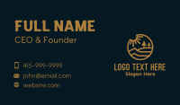 Gold Lakeside Outdoor Scene Business Card Design