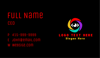 Colorful Eye Camera Business Card