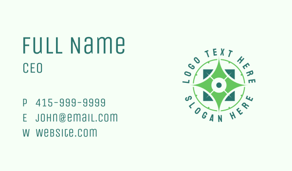 Green Compass Navigator Business Card Design Image Preview