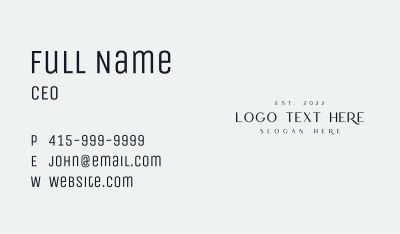 Salon Boutique Wordmark Business Card Image Preview