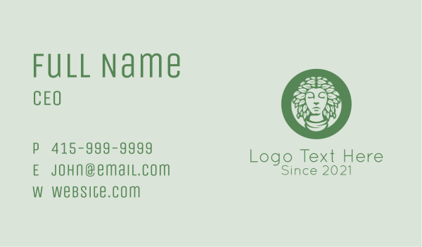 Green Natural Woman   Business Card Design Image Preview
