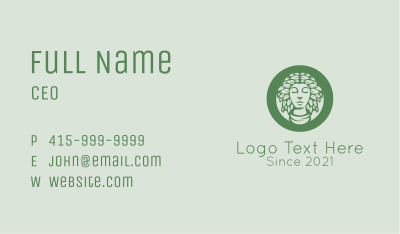 Green Natural Woman   Business Card Image Preview