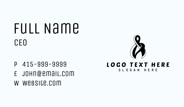 Black Ampersand Business Card Design Image Preview