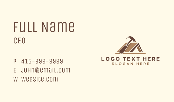 Hammer House Roofing Business Card Design Image Preview