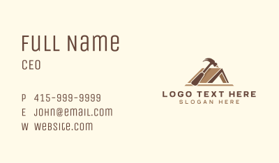 Hammer House Roofing Business Card Image Preview