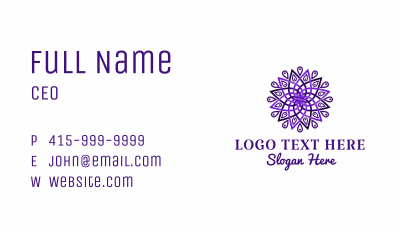 Purple Decorative Mandala  Business Card Image Preview