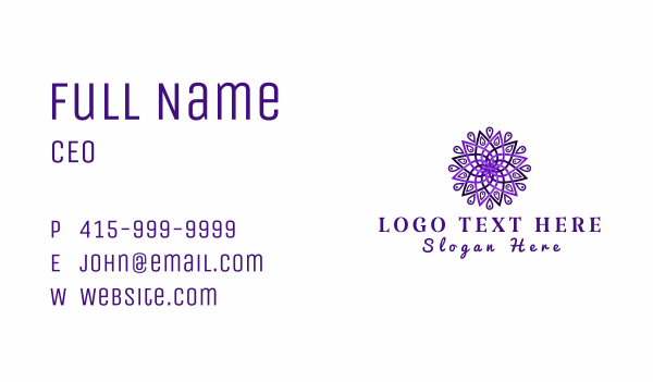 Purple Decorative Mandala  Business Card Design Image Preview