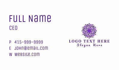 Purple Decorative Mandala  Business Card Image Preview