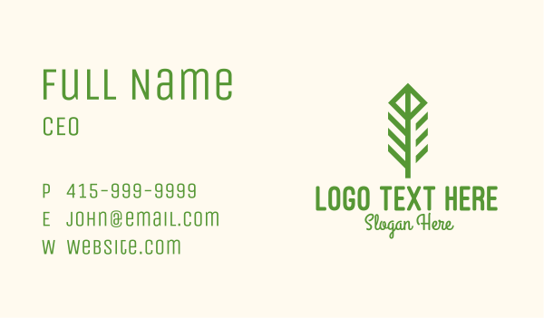 Green Flower Stalk Business Card Design Image Preview