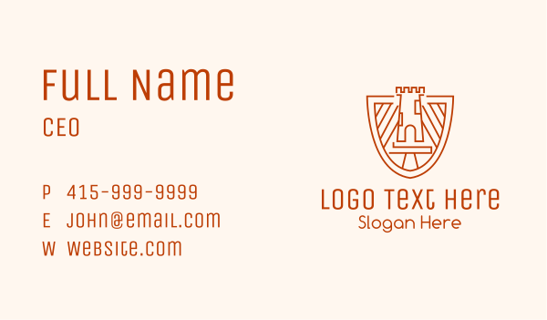 Linear Turret Shield Business Card Design Image Preview