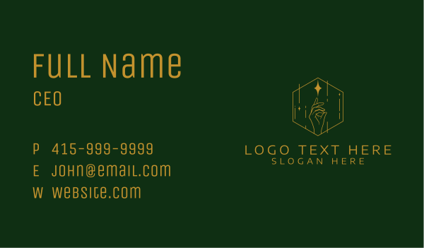 Elegant Cosmic Hand Business Card Design Image Preview