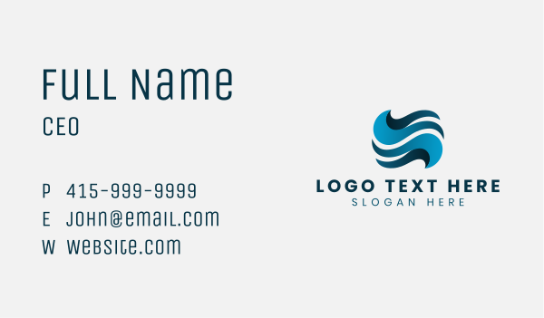 Abstract Water Wave Business Card Design Image Preview