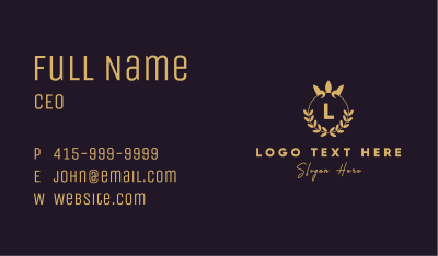 Gold Crown Wreath Letter Business Card Image Preview