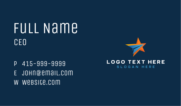 Plane Star Travel Business Card Design Image Preview
