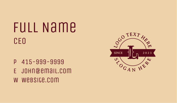 Classic Western Business Business Card Design Image Preview