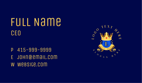 Crown Shield King Business Card Design Image Preview