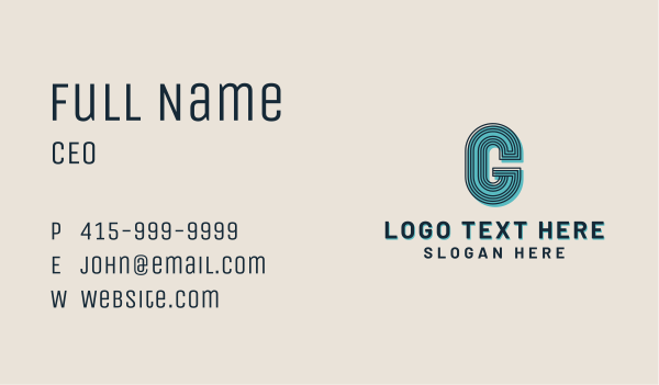 Vintage Letter G  Business Card Design Image Preview