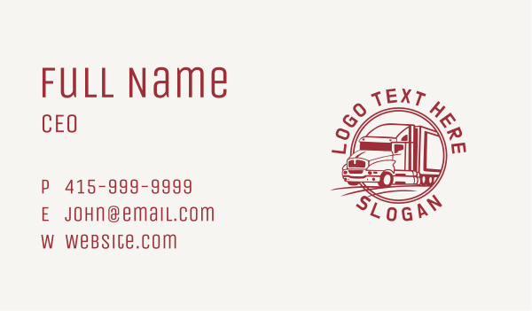 Truck Vehicle Delivery Business Card Design Image Preview