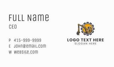 Industrial Excavator Equipment Business Card Image Preview