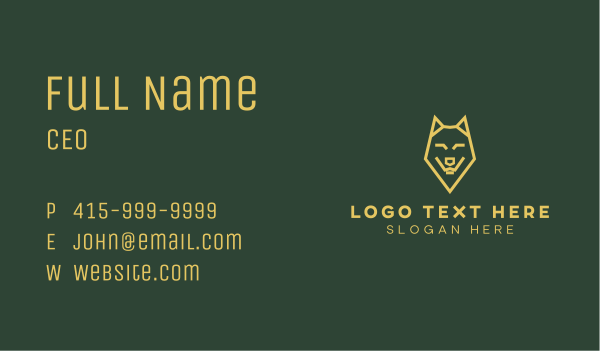 Yellow Wolf Animal Business Card Design Image Preview