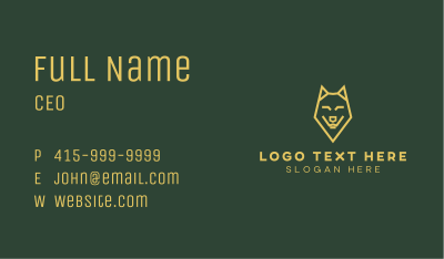 Yellow Wolf Animal Business Card Image Preview