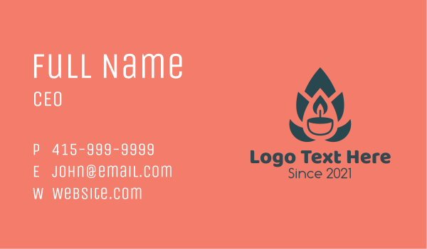 Candle Flame Business Card Design Image Preview
