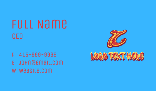 Graffiti Art Letter C Business Card Design Image Preview