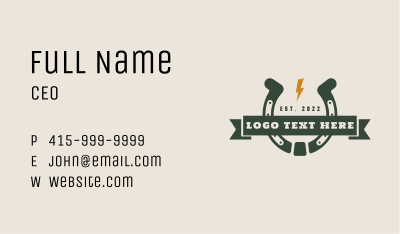 Cowboy Ranch Horseshoe Business Card Image Preview