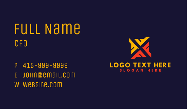 Tech Gaming Letter X Business Card Design Image Preview