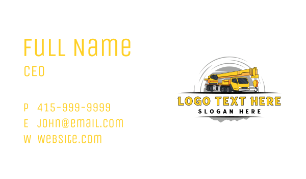 Mining Crane Construction Business Card Design Image Preview