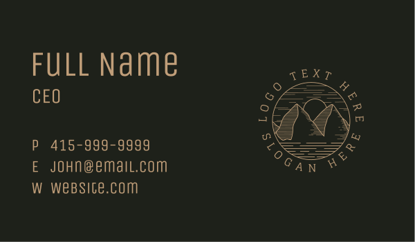 Brown Hipster Mountain Business Card Design Image Preview