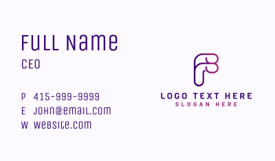 Generic Gradient Letter F Business Card Image Preview