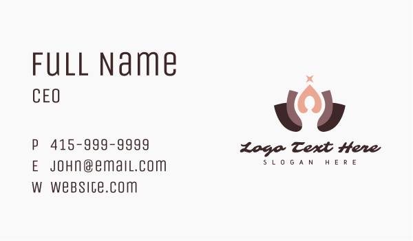 Elegant Yoga Lotus Business Card Design Image Preview