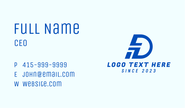 Fast Tech Letter D Business Card Design Image Preview