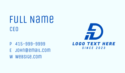 Fast Tech Letter D Business Card Image Preview