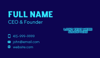 Futuristic Blue Neon Signage Business Card Preview