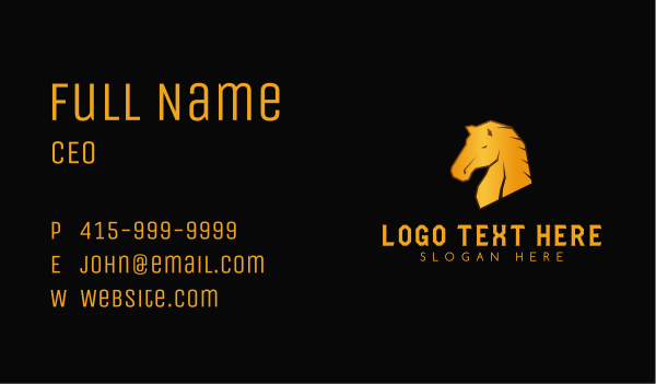 Wild Golden Mustang Business Card Design Image Preview