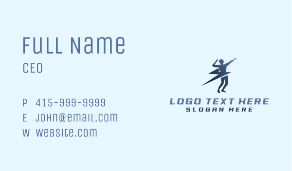 Athlete Human Lightning Business Card Design Image Preview