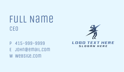 Athlete Human Lightning Business Card Image Preview