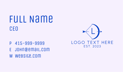 Blue Arrow Letter Business Card Image Preview