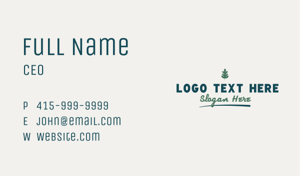 Organic Leaf Wordmark Business Card Design Image Preview