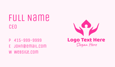Pink Human Hands Business Card Image Preview